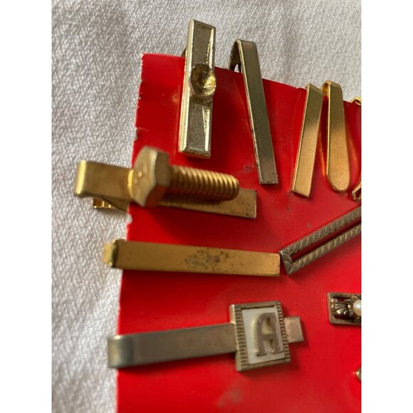 Vintage Tie Clip Collection Gold & Silver Tone Mens Assorted Designs - Picture 14 of 16